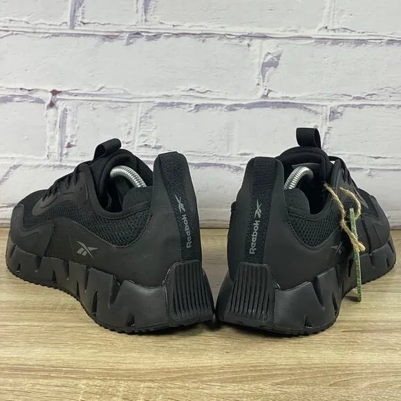 Reebok Zig Dynamica Triple Black Running Shoes Men's Size 9.5 Athletic Sneakers