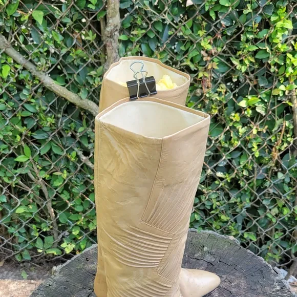 Reed Evins Boots Genuine Italian Leather/Pull On Knee High Designer Boots Size 5