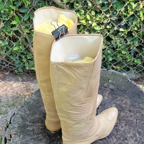 Reed Evins Boots Genuine Italian Leather/Pull On Knee High Designer Boots Size 5