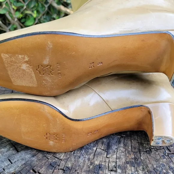 Reed Evins Boots Genuine Italian Leather/Pull On Knee High Designer Boots Size 5