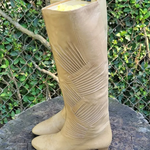 Reed Evins Boots Genuine Italian Leather/Pull On Knee High Designer Boots Size 5