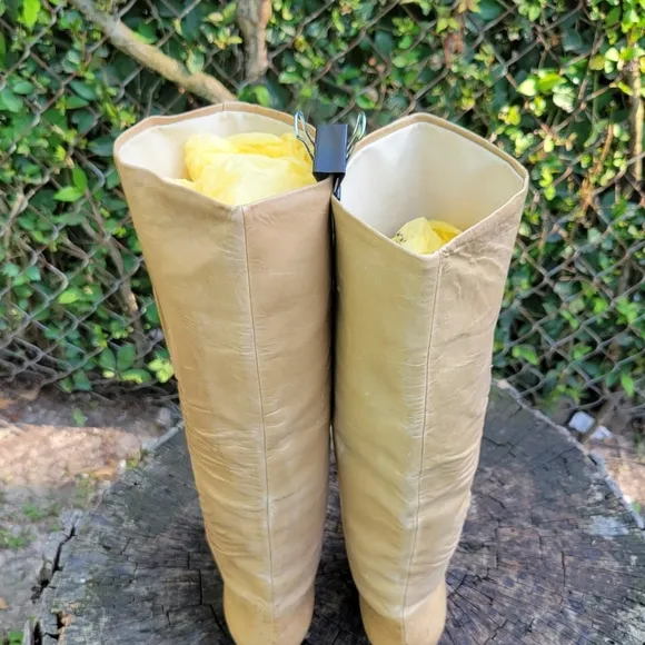 Reed Evins Boots Genuine Italian Leather/Pull On Knee High Designer Boots Size 5