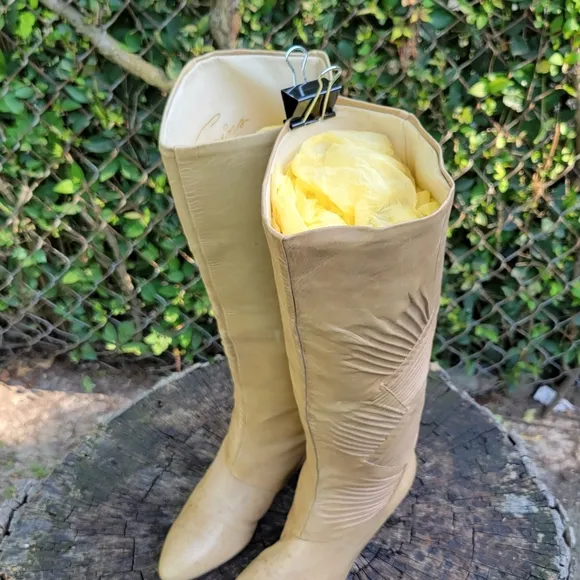 Reed Evins Boots Genuine Italian Leather/Pull On Knee High Designer Boots Size 5
