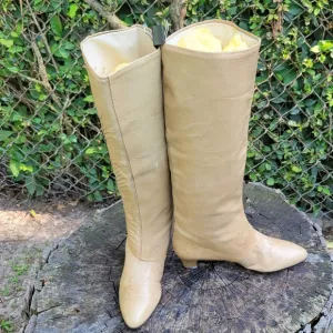 Reed Evins Boots Genuine Italian Leather/Pull On Knee High Designer Boots Size 5
