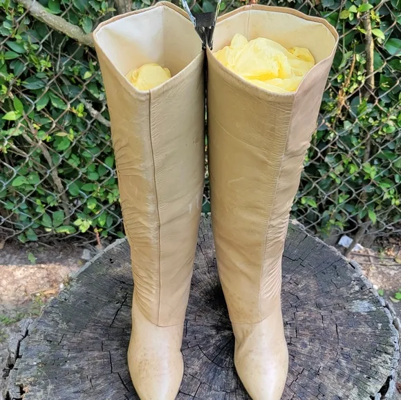 Reed Evins Boots Genuine Italian Leather/Pull On Knee High Designer Boots Size 5