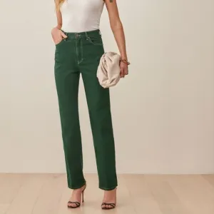 Reformation Cowboy High Rise Straight Long Jeans