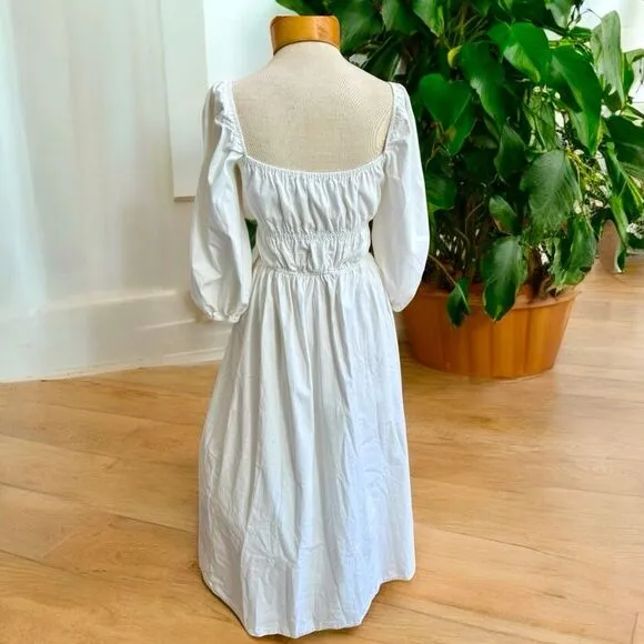 Reformation Bennie dress white lined cotton. Soft and feminine size Sm.