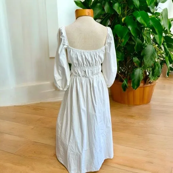 Reformation Bennie dress white lined cotton. Soft and feminine size Sm.