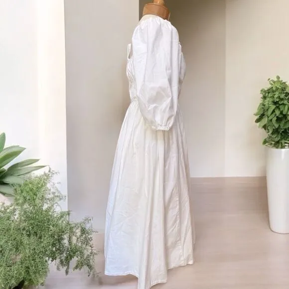 Reformation Bennie dress white lined cotton. Soft and feminine size Sm.
