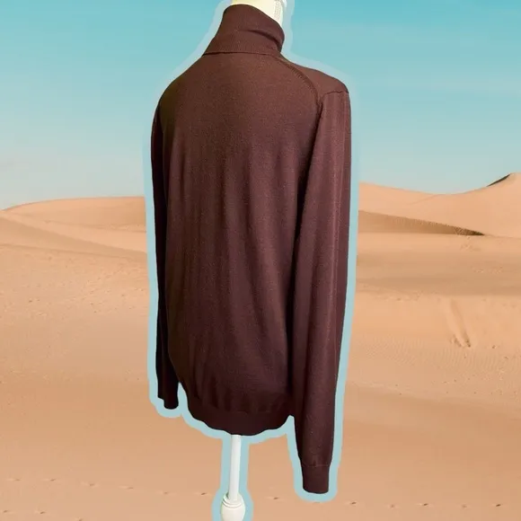 Reiss ‘Caine’ 100% Merino Wool Roll Neck Jumper in “Rust” Size Medium