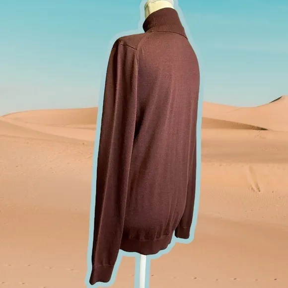 Reiss ‘Caine’ 100% Merino Wool Roll Neck Jumper in “Rust” Size Medium