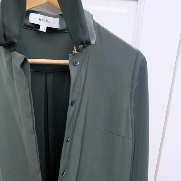 Reiss Hue Tie-Neck Shirt Dress