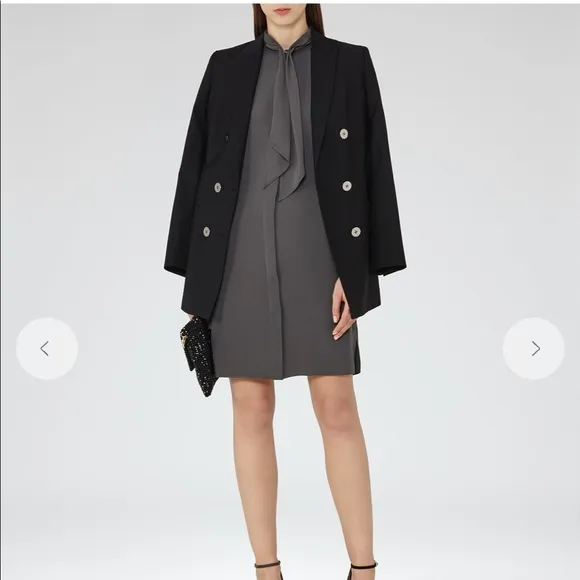 Reiss Hue Tie-Neck Shirt Dress