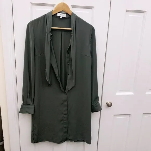 Reiss Hue Tie-Neck Shirt Dress
