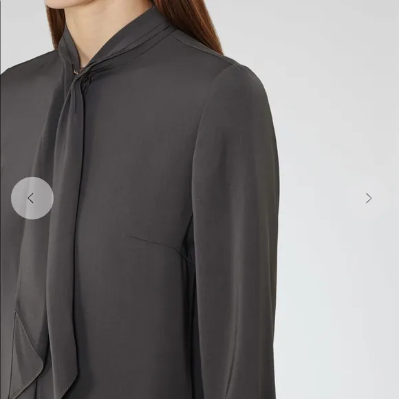 Reiss Hue Tie-Neck Shirt Dress