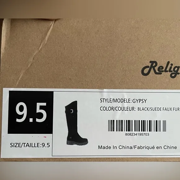 Religious Comfort Waterproof Black Suede Knee High Boots 8.5