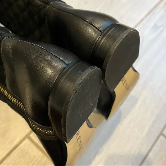 Renvy Black Melina Over The Knee Quilted Boots