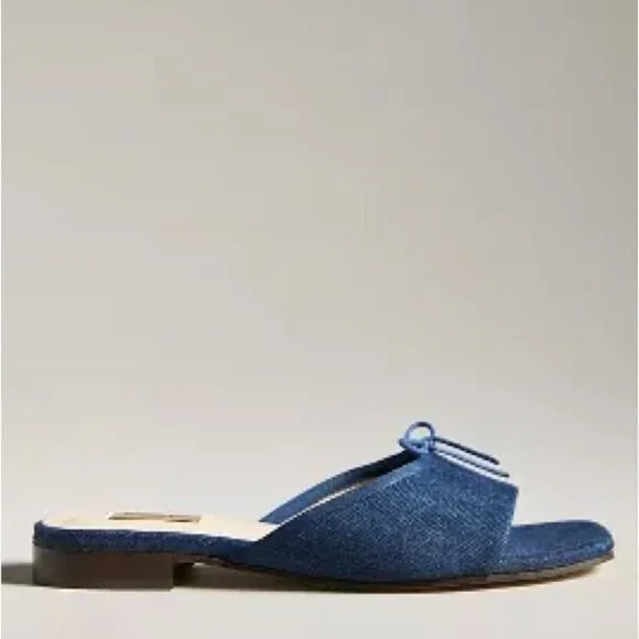 Repetto Jordana Mule Sandals Denim Blue Slide Comfortable Sandals NWT Size 6.5