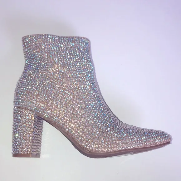 💖Restock💜New Sparkle Glam Gold Rhinestone Boots