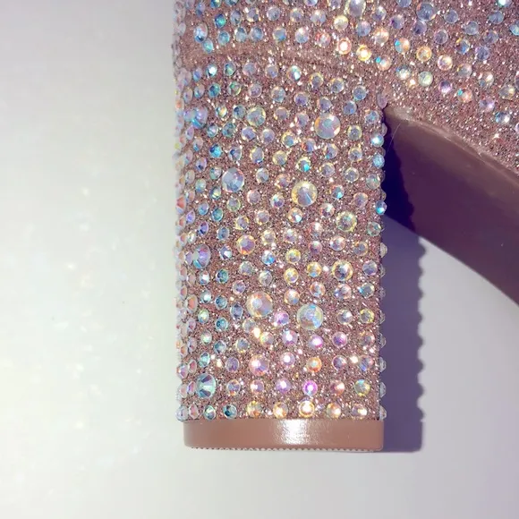 💖Restock💜New Sparkle Glam Gold Rhinestone Boots