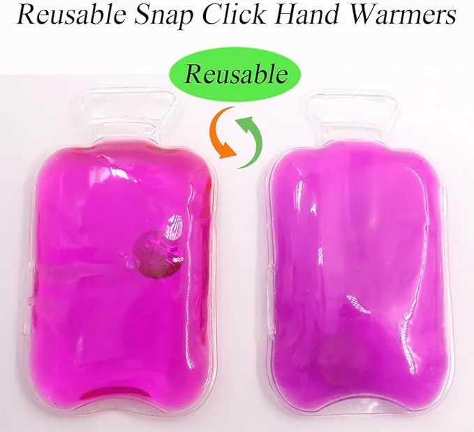 Reusable Snap Heat Pack, Hand Warmers Click, Hand Warmers Boil Click Heat Pocket Hand Warmer, Pouch Gel Hand Warmers Long Lasting Warmth for Camping, Outdoor