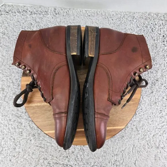 Rhodes Footwear Dean Brown Leather Cap Toe Ankle Lace Up Dress Boots Mens 11.5