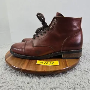 Rhodes Footwear Dean Brown Leather Cap Toe Ankle Lace Up Dress Boots Mens 11.5