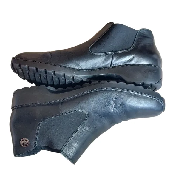 Rieker Black Leather Chelsea Ankle Boots Women's