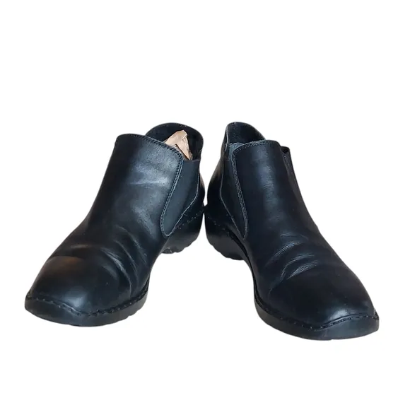 Rieker Black Leather Chelsea Ankle Boots Women's
