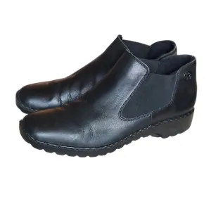 Rieker Black Leather Chelsea Ankle Boots Women's