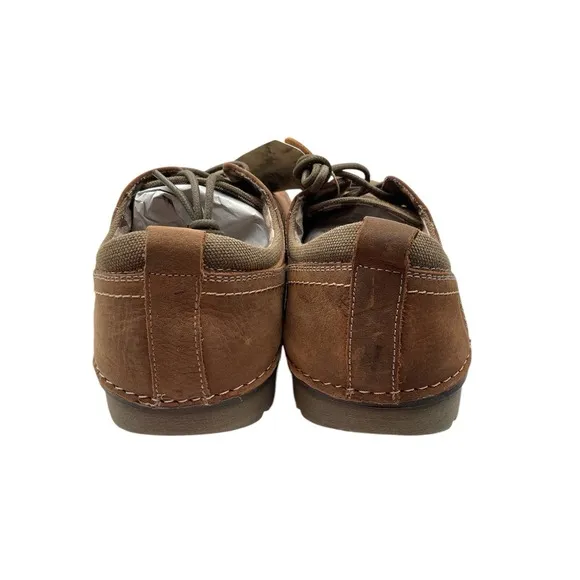 Roan Arlo Leather Derby Shoes  Men's Size US 11.5 Brown Tan Distressed Plaid