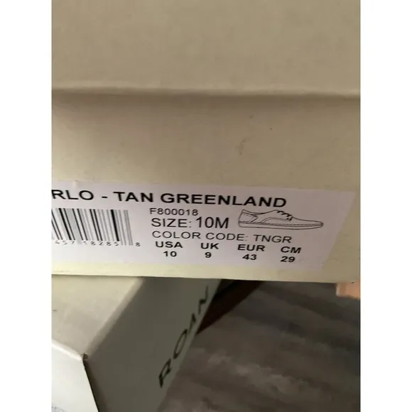 Roan Arlo Leather Derby Shoes  Men's Size US 11.5 Brown Tan Distressed Plaid
