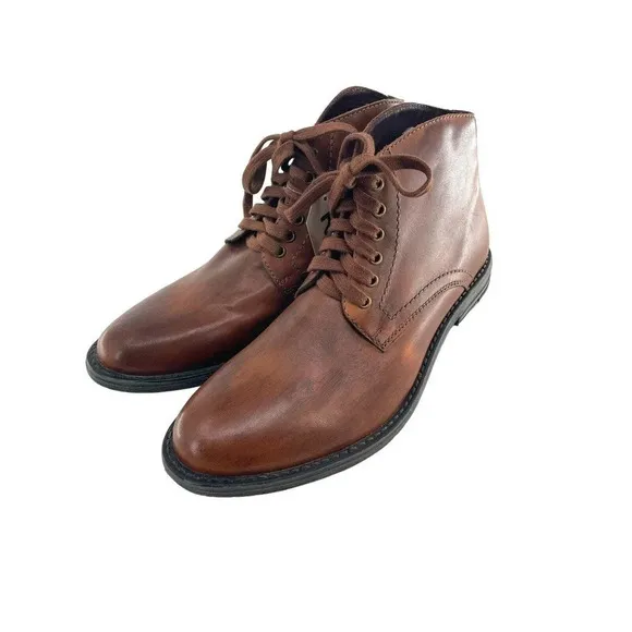 Roan by Bed Stu Proff Mens Size 10 Eu 43 Brown Leather Lace Casual Dress Boots