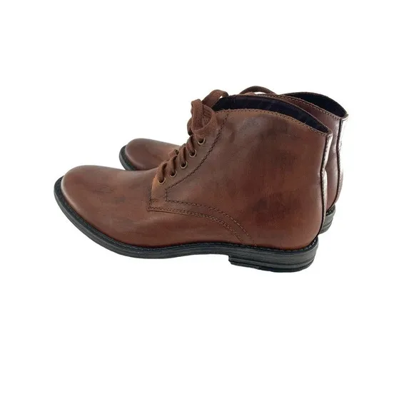 Roan by Bed Stu Proff Mens Size 10 Eu 43 Brown Leather Lace Casual Dress Boots