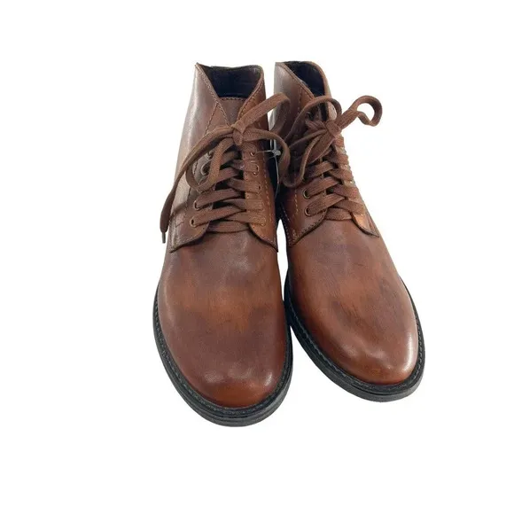 Roan by Bed Stu Proff Mens Size 10 Eu 43 Brown Leather Lace Casual Dress Boots