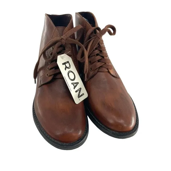 Roan by Bed Stu Proff Mens Size 10 Eu 43 Brown Leather Lace Casual Dress Boots