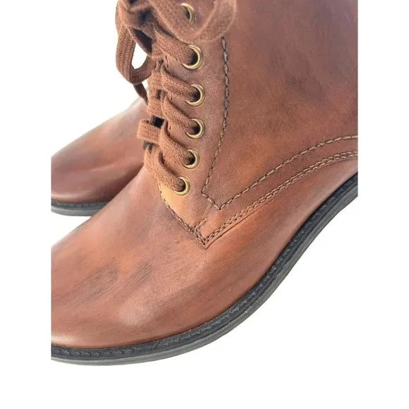 Roan by Bed Stu Proff Mens Size 10 Eu 43 Brown Leather Lace Casual Dress Boots
