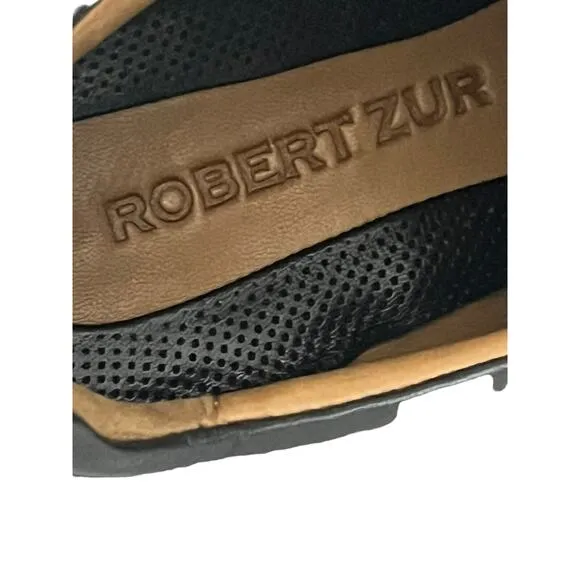 Robert Zur Leather Elastic Lace Up Slip On Sneakers •Women 10 M• Shoes NEW