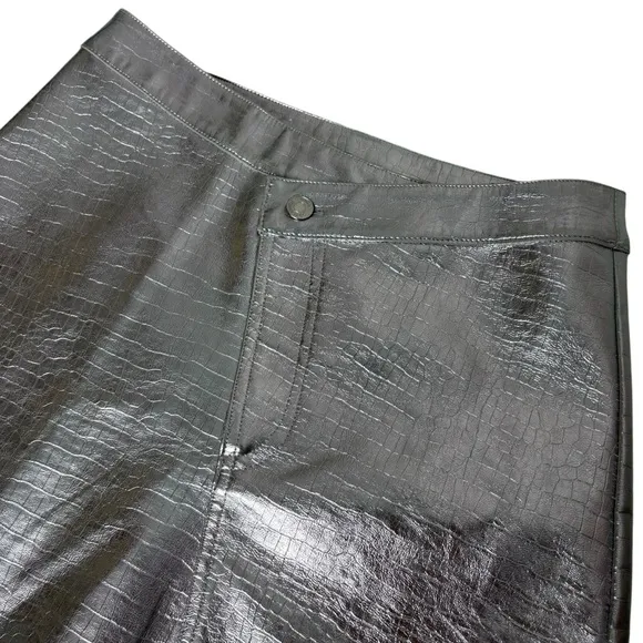 Ronny Kobo Silver Metallic Skirt Criss Cross Waist Donnie Size S