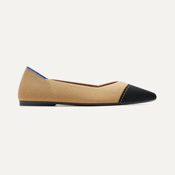 Rothy's Camel Captoe The Point II Comfortable Pointed Toe Flat Size 9 NWOT