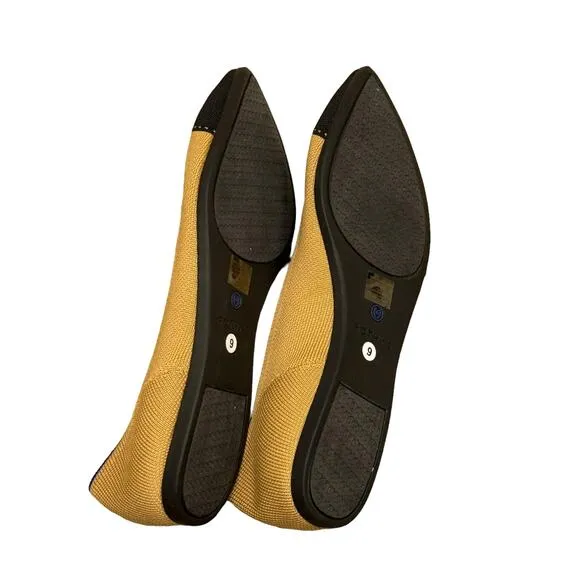 Rothy's Camel Captoe The Point II Comfortable Pointed Toe Flat Size 9 NWOT