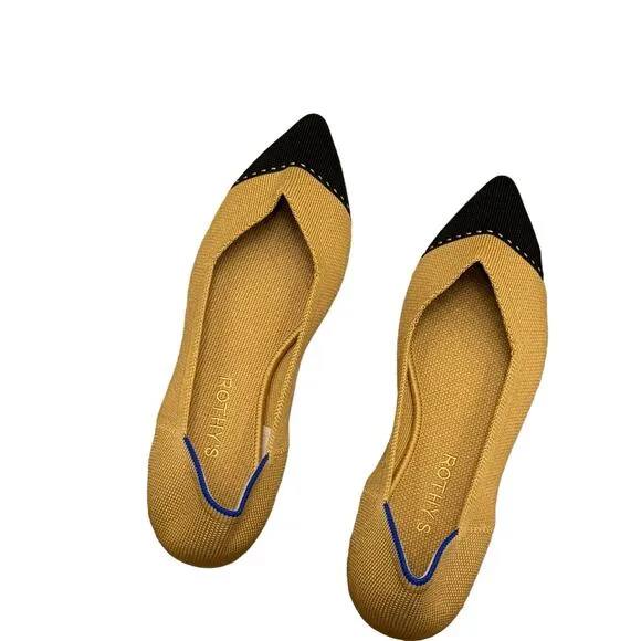 Rothy's Camel Captoe The Point II Comfortable Pointed Toe Flat Size 9 NWOT