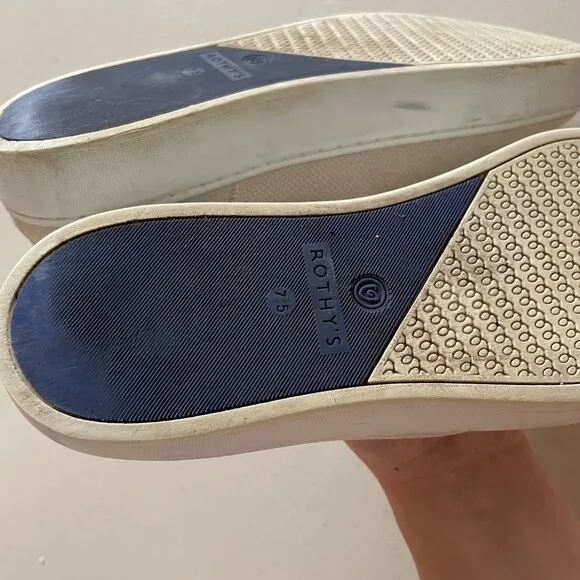 Rothy's Casual Loafer Slip-on Sneakers Cream Size 7.5