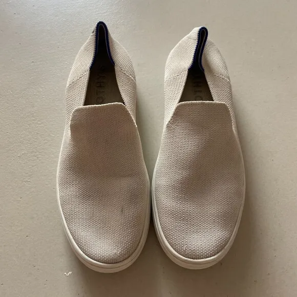 Rothy's Casual Loafer Slip-on Sneakers Cream Size 7.5