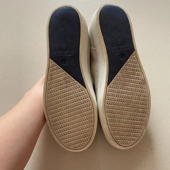 Rothy's Casual Loafer Slip-on Sneakers Cream Size 7.5