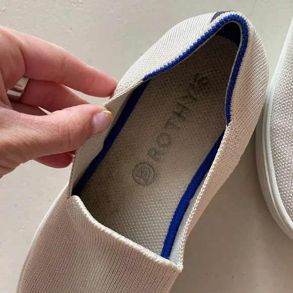 Rothy's Casual Loafer Slip-on Sneakers Cream Size 7.5