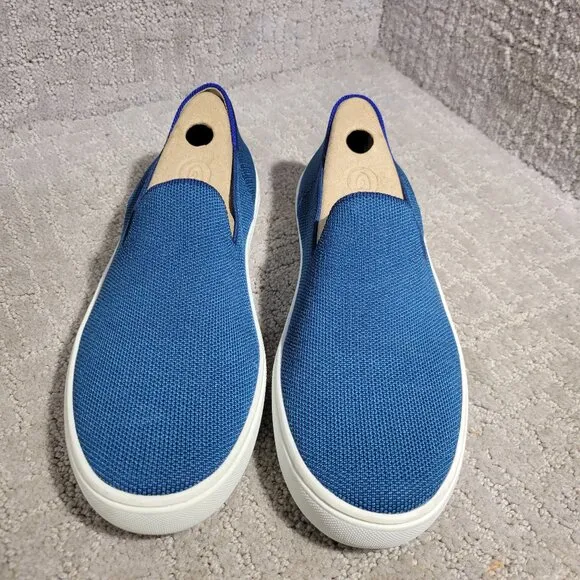 Rothy’s The Sneaker Women's Size 8 Teal Blue Comfort Knit Slip On Casual Shoes