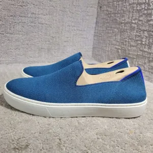 Rothy’s The Sneaker Women's Size 8 Teal Blue Comfort Knit Slip On Casual Shoes