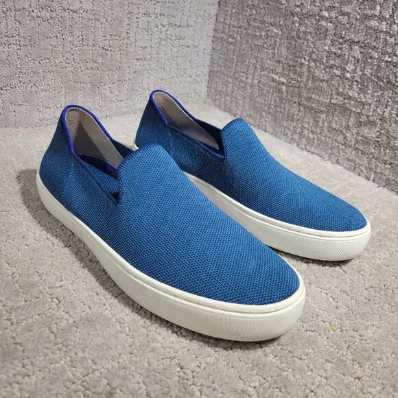 Rothy’s The Sneaker Women's Size 8 Teal Blue Comfort Knit Slip On Casual Shoes