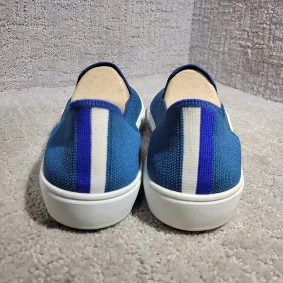 Rothy’s The Sneaker Women's Size 8 Teal Blue Comfort Knit Slip On Casual Shoes